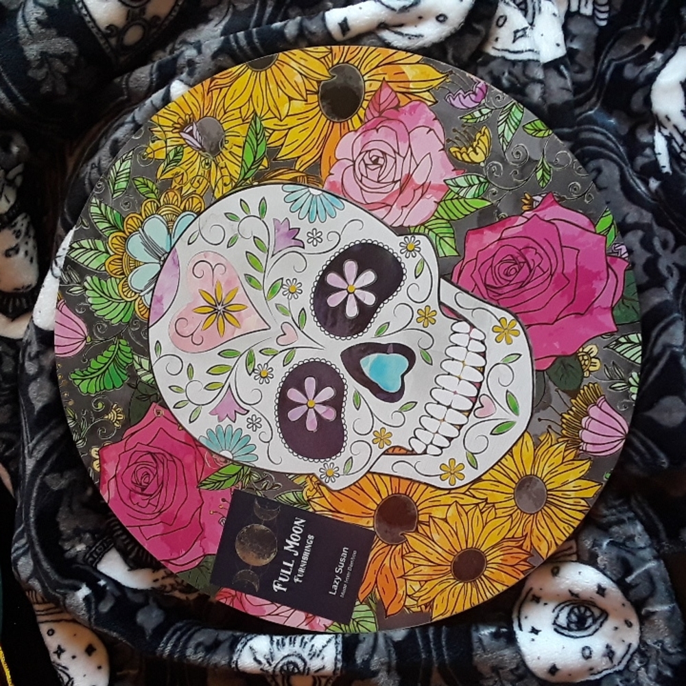 COPY - Full Moon Furnishings Sugar Skull Lazy Susan